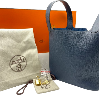 プレオウンド エルメス ピコタンロック MM ブルードプリュス トリヨンクレマンス ゴールド金具 B刻印