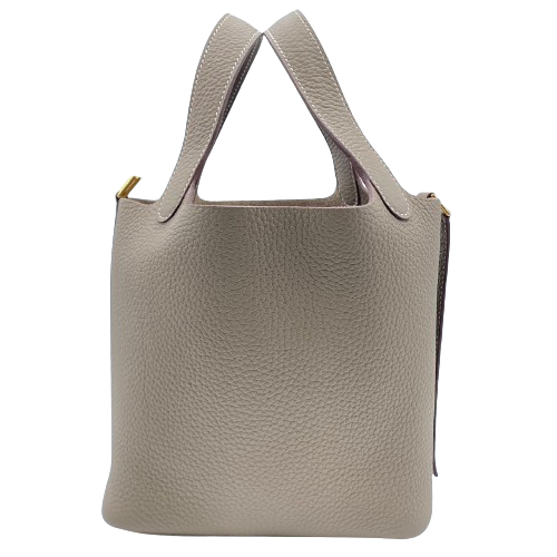 Hermes Picotin Lock PM Etoupe Torillon Clemence Gold Hardware B 조각.
