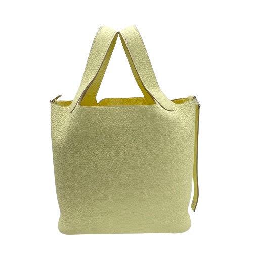 [現金特價]愛馬仕皮克丁鎖PM Jaune Milton Torillon Clemence Silver Fittings W刻有