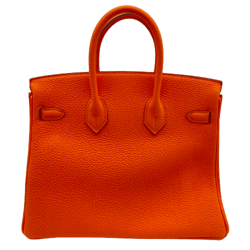 [現金特殊價格]愛馬仕·伯金（Hermes Birkin）25橙罌粟多哥銀金屬配件B刻