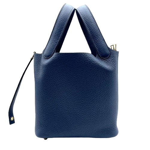 Hermes Picotin Lock PM Bleu Dupoles Torillon Clemence Gold Hardware B 조각.