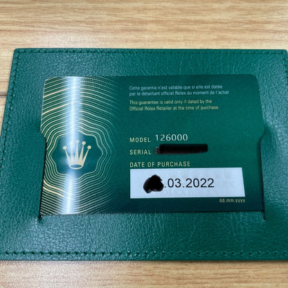 プレオウンド ロレックス オイスターパーペチュアル 126000 オイスターブレスレット ターコイズブルー 2022年3月ギャラ