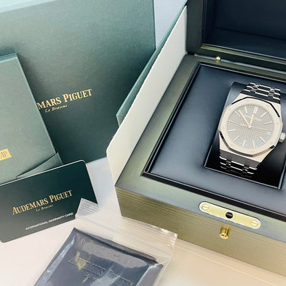 사전 소유의 오디오 돼지 Piguet Royal Oak Grey 15510st.oo.1320st.05 50 주년 기념 모델