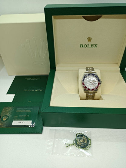 롤렉스 GMT 마스터 II 126719Blro 굴 팔찌 유성 화이트 골드