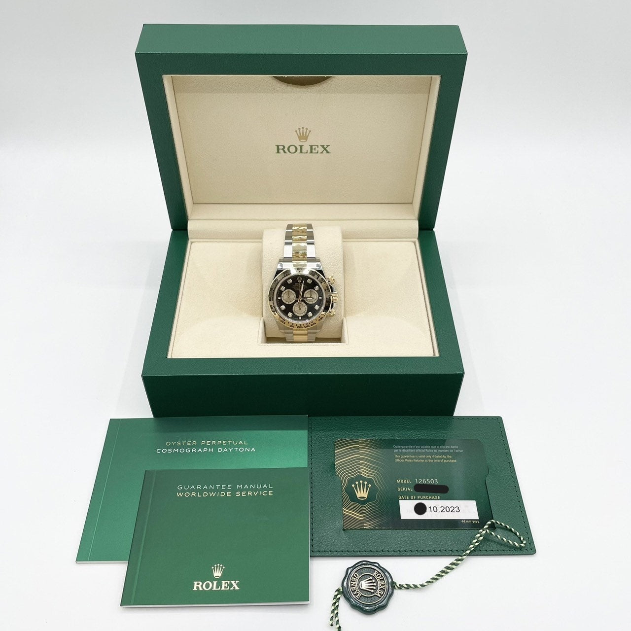 [新2023]勞力士Daytona 126503g明亮的黑色和金色8p鑽石40mm