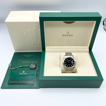 사전 소유의 롤렉스 날짜 주행 126300 블랙 굴 팔찌 41mm