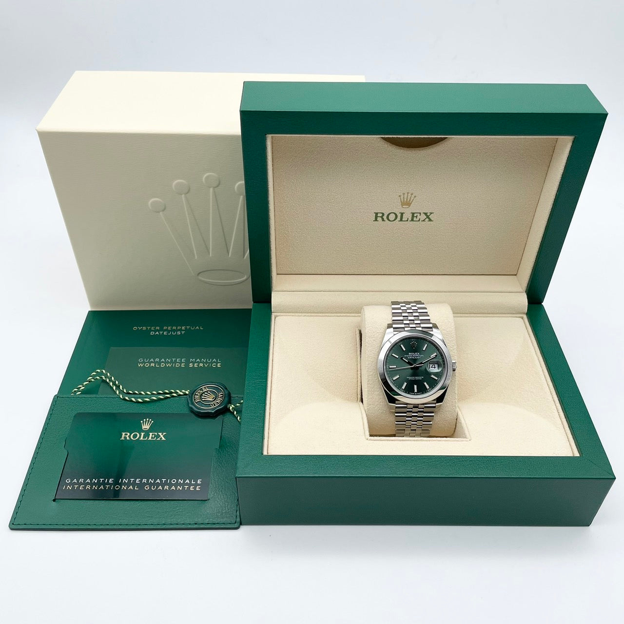 プレオウンド ロレックス デイトジャスト 126300 ミントグリーン　ジュビリーブレスレット 41mm
