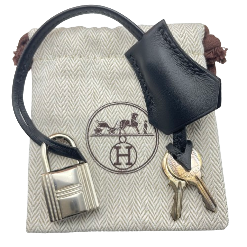 [Cash Price] Hermes Kelly 28 Noir Sombrero Silver Fittings A Engraved