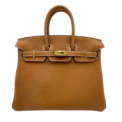 Hermes Birkin 25 Gold Togo Gold Hardware W Engraved