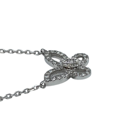 Graph Mini Butterfly Silhouette Diamond Pendant White Gold