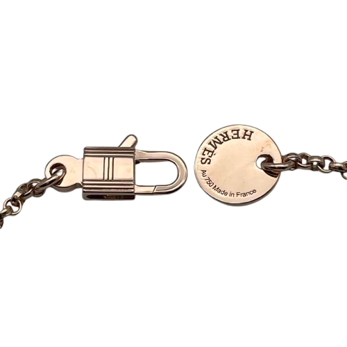 Pre-Owned Hermes Crew de H Bracelet PM 1 Chain Diamond Pink Gold