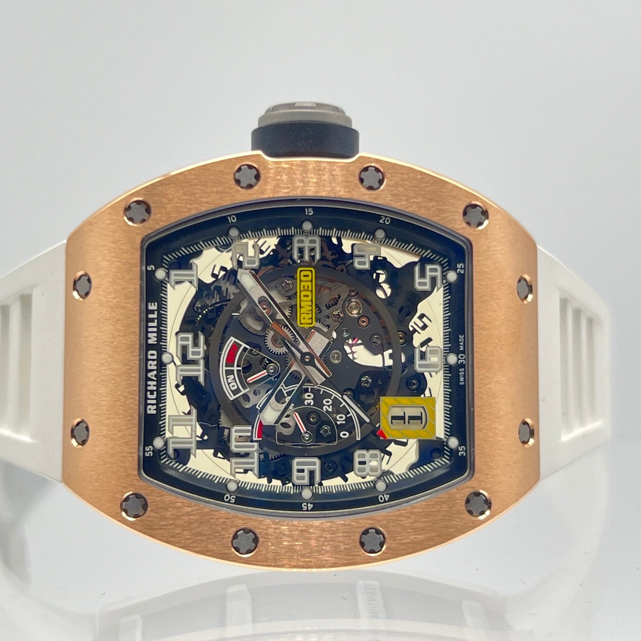 二手Richard Mille自动RM030玫瑰金橡胶带43mm x 50mm