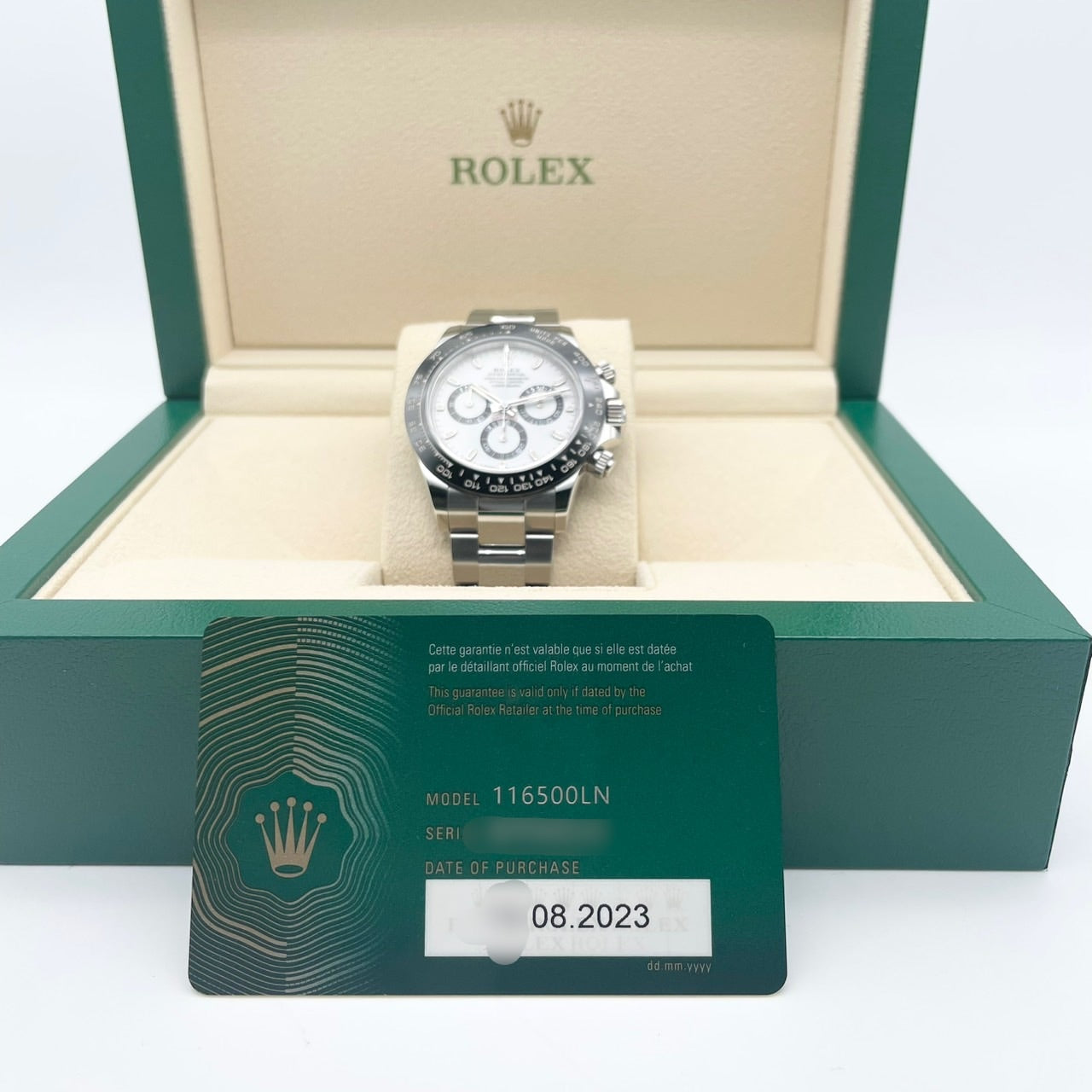 [包括新費用！ ]！ 】勞力士Daytona 116500LN白色不銹鋼牡蠣手鍊40mm