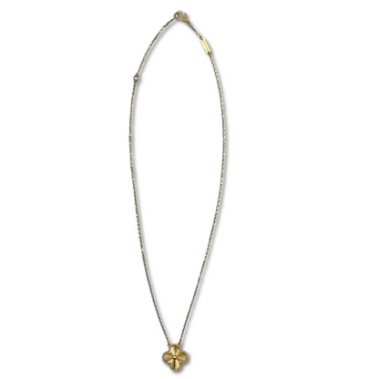 Van Cleef & Arpels 빈티지 Alhambra Necklace VCARP4KL00 GUILLOCHE Yellow Gold