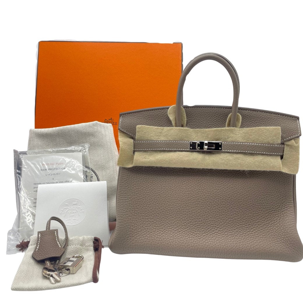 Hermes Birkin 25 Etoup Togo Silver Metal Fittings D 조각