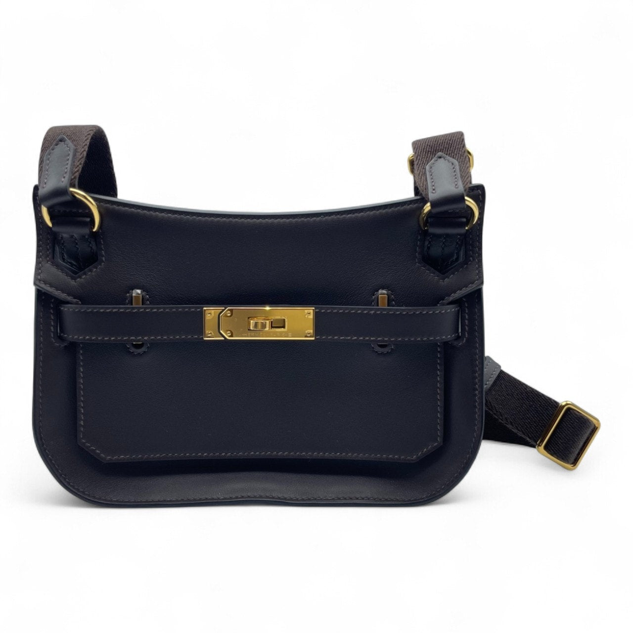 Pre-owned Hermes Gypsier Mini Ebennes Swift Gold hardware K stamp