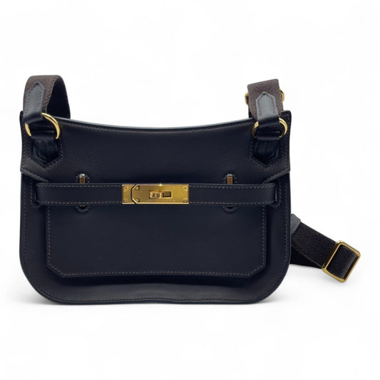 Pre-owned Hermes Gypsier Mini Ebennes Swift Gold hardware K stamp