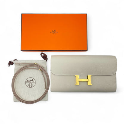 Pre-owned Hermes Constance Long to Go Nata Epson Gold hardware K stamp