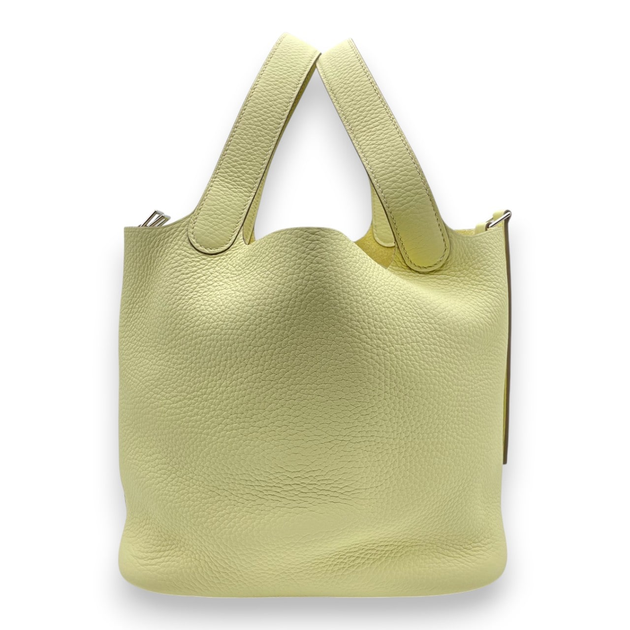 Pre-owned Hermes Picotan Lock MM Jaune Milton Taurillon Clemence Silver hardware K stamp