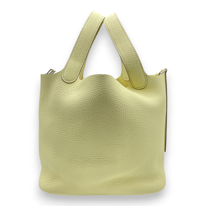 Pre-owned Hermes Picotan Lock MM Jaune Milton Taurillon Clemence Silver hardware K stamp