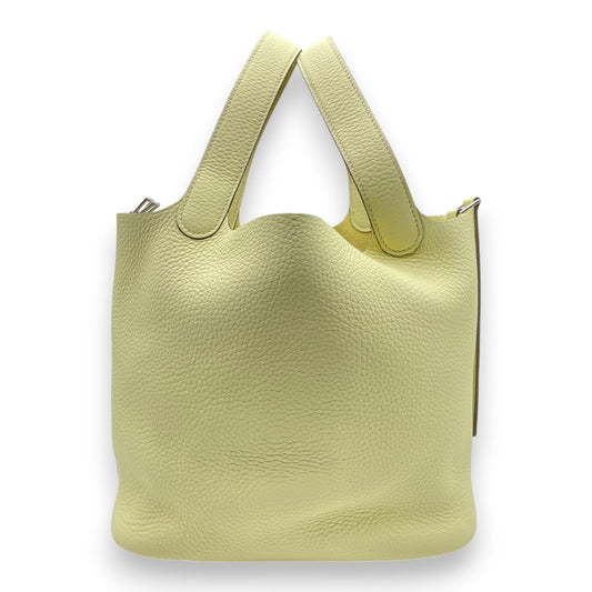 Pre-owned Hermes Picotan Lock MM Jaune Milton Taurillon Clemence Silver hardware K stamp