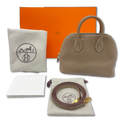 중고 에르메스 볼리드 1923 미니 에투프 쉐브르 실버 하드웨어 W 스탬프