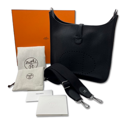 중고 에르메스 에블린 PM 느와르 토리옹 클레망스 실버 하드웨어 K 스탬프