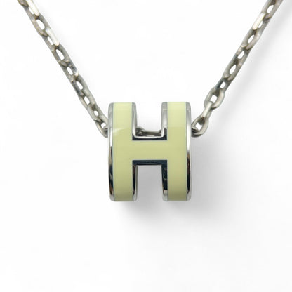 プレオウンドエルメス ポップH ミニ ネックレス アイボリー/メタル シルバー金具