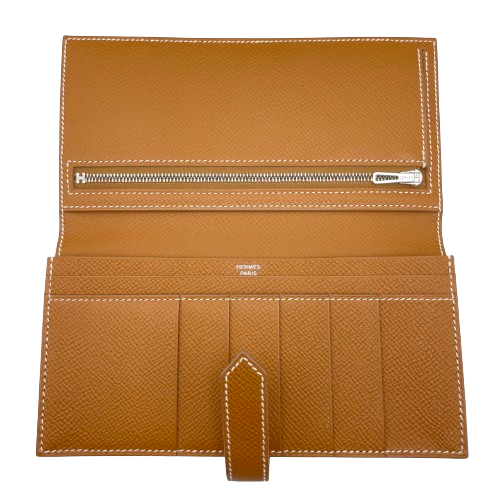 [Cash Special Price] Hermes Bean Souffle Cre x Gold Silver Fittings U Engraved