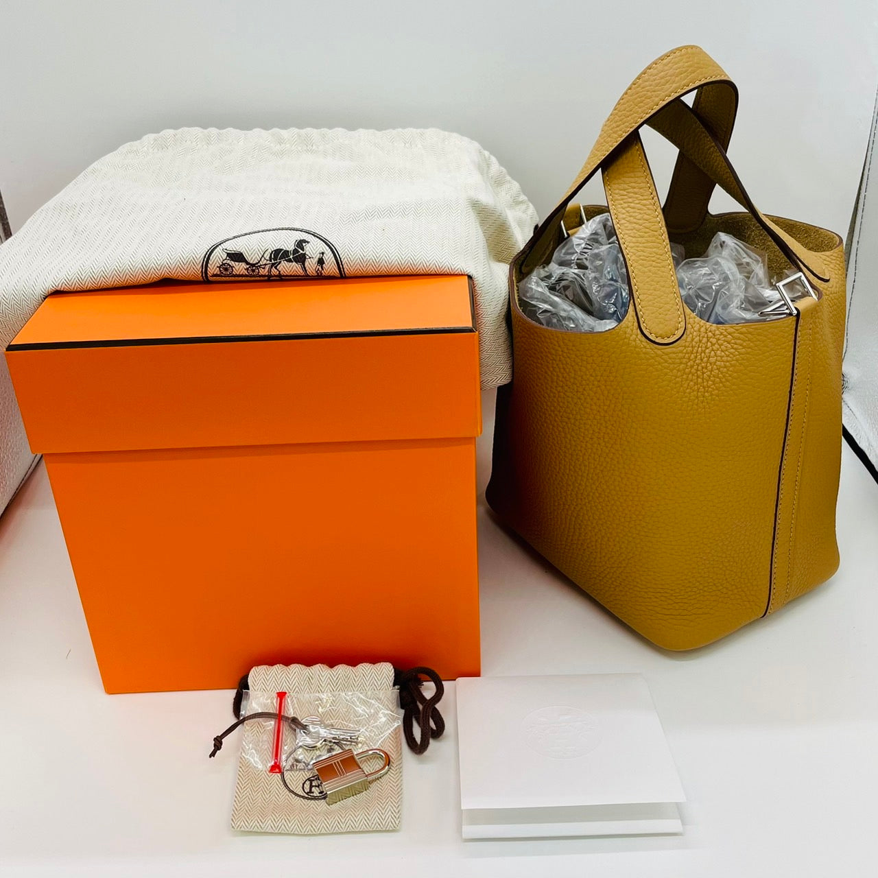 Hermes Picotin Lock PM 비스킷 Torillon Clemence Silver Fittings U Engraved