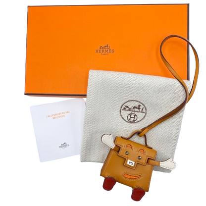 Hermes Bijude Sac Keridor 천연 세이블/오렌지/나탈/벽돌 Vota Delacto Silver Metal Fittings U Engraved