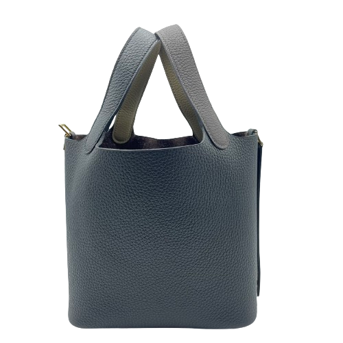 Pre-Owned Hermes Picotin Rock Cazak PM Black x Macasser Torillon Clemence Gold Hardware W Engraved