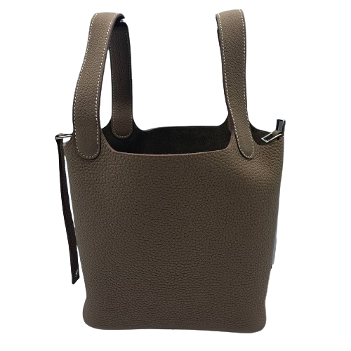 Hermes Picotin Lock PM Silver Metal Etoupe 조각 b