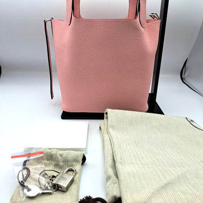 プレオウンド エルメス ピコタンロック PM  ローズサクラ トリヨンクレマンス  シルバー金具 B刻印