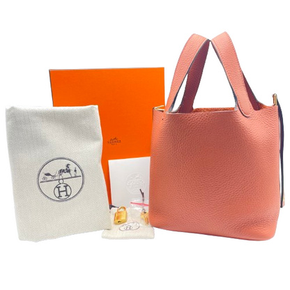 [現金特價]愛馬仕picotin lock pm cuigre torillon clemence gold Hardware b刻有