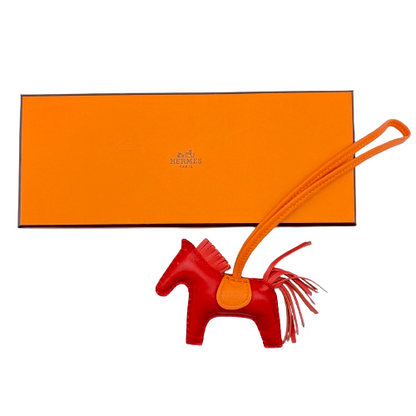 Pre-Owned Hermes Rodeo Bag Charm PM Rouge Andian/Rose Jaipur/Fu