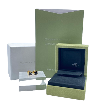 Pre-Owned [Under list price! 】Van Cleef & Arpels Sweet Alhambra VCARA44900 Yellow Gold Onyx Earrings