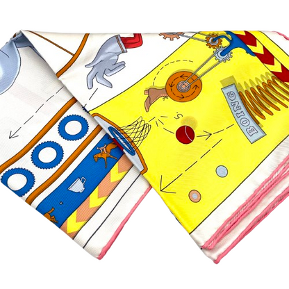 プレオウンド エルメス カレ90 tea for two クレ＋ジョーヌヴィフ スカーフ シルク