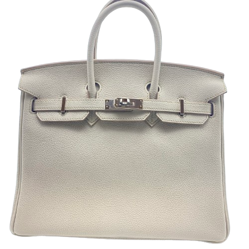 Hermes Birkin 25 Beton Togo Silver Metal Fittings B 조각.