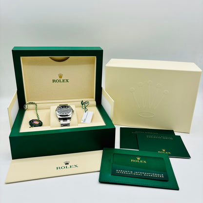 사전 소유의 롤렉스 굴 영구 124200 굴 팔찌 블랙 34mm