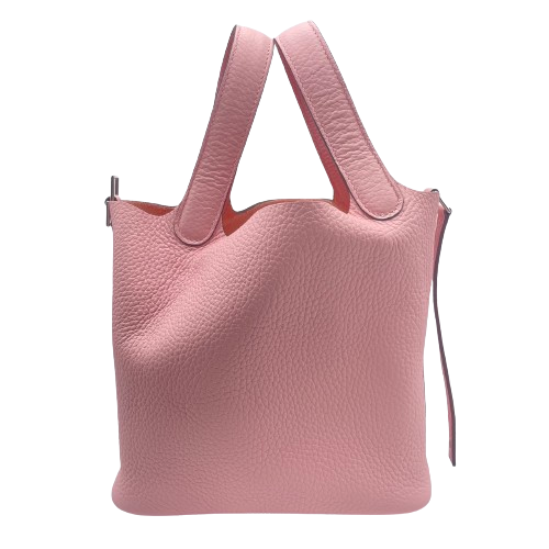Hermes Picotin Lock PM Rose Sakura Torillon Clemence Silver Metal Fittings B 조각.