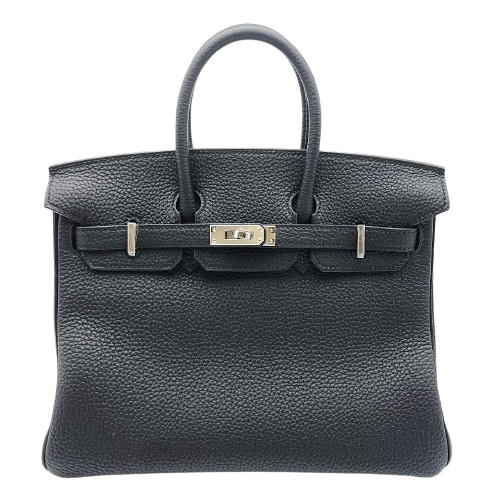 [現金價格]愛馬仕·伯金（Hermes Birkin）25黑色多哥銀色配件W刻有