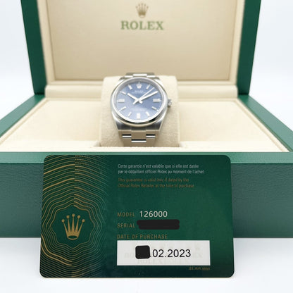 劳力士 Oyster Perpetual 126000 Oyster 表带 亮蓝色 36 毫米