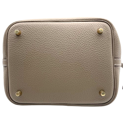 Hermes Picotin Lock MM Etoupe Torillon Clemence Gold 하드웨어 W 새