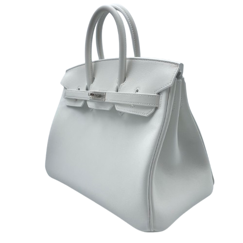 Hermes Birkin 25 New White Swift Silver Metal Fittings W 새로