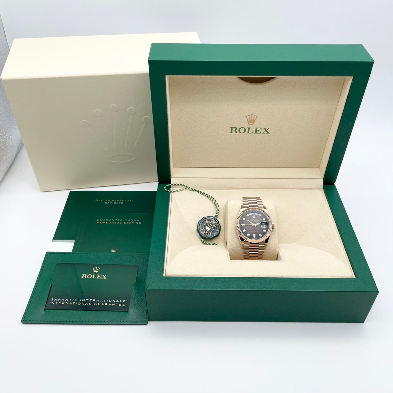 プレオウンド ロレックス デイデイト 128235 ブラウンオンブレ エバーローズゴールド 36mm