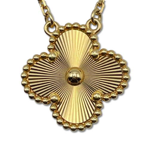 Van Cleef & Arpels 빈티지 Alhambra Necklace VCARP4KL00 GUILLOCHE Yellow Gold
