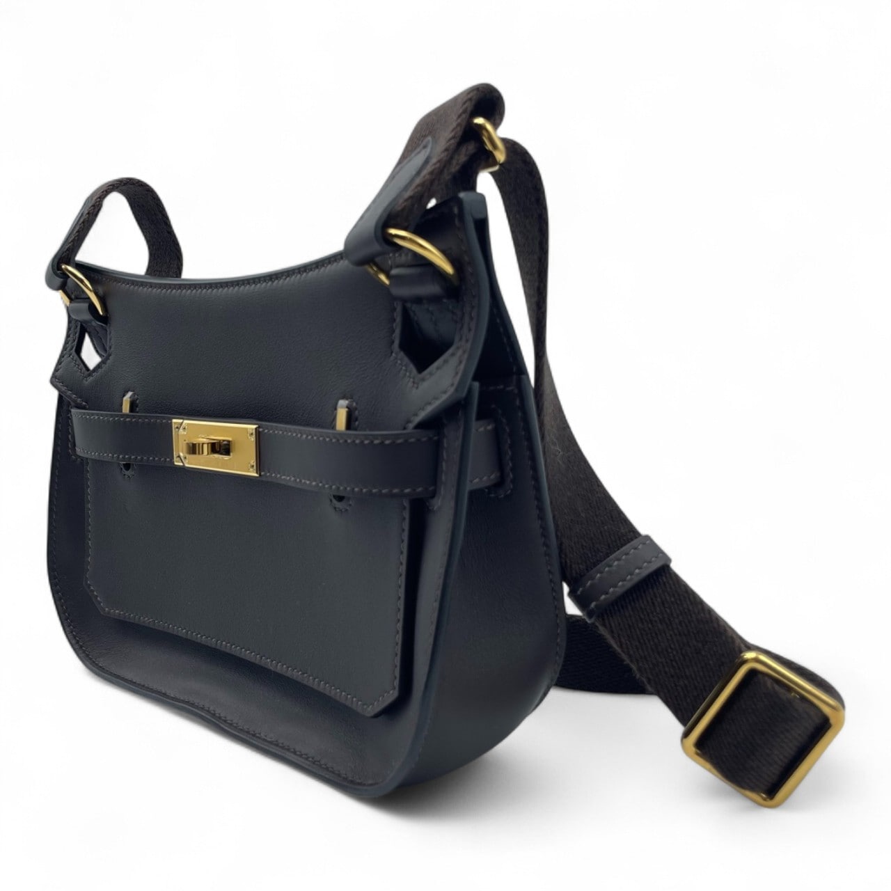 Pre-owned Hermes Gypsier Mini Ebennes Swift Gold hardware K stamp