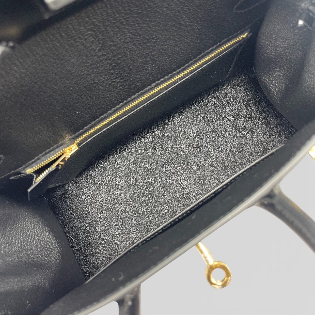 二手爱马仕 Birkin Serie 25 Noir Box 小牛皮金色五金件 K 印章