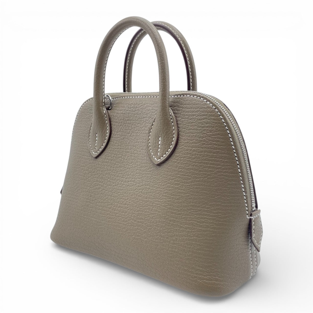 プレオウンドエルメス ボリード1923 ミニ エトゥープ シェーブル シルバー金具 K刻印